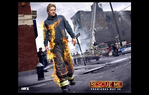 Framed Rescue Me (TV) On Fire Horizontal Print