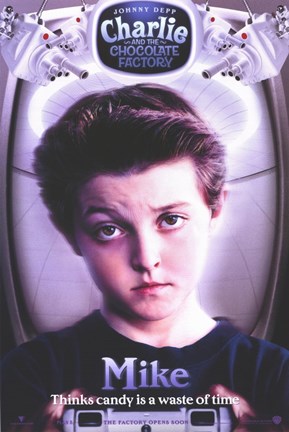Framed Charlie and the Chocolate Factory Mike Print