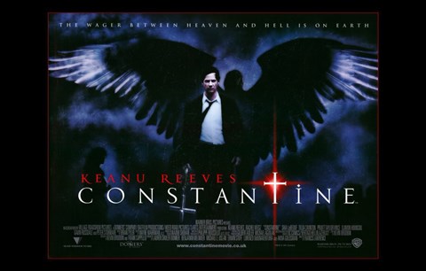 Framed Constantine - black wings Print