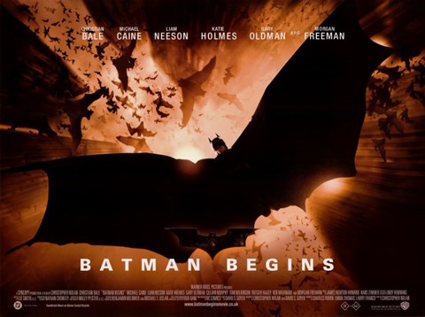 Framed Batman Begins Bat Logo Horizontal Print