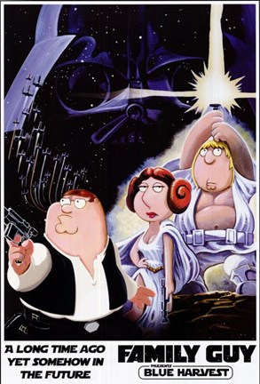 Framed Family Guy Star Wars Jedi Print