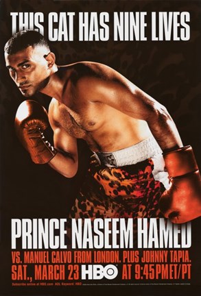 Framed Prince Naseem Hamed vs Manuel Calvo Print