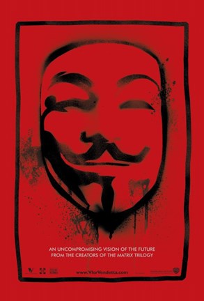 Framed V for Vendetta Mask Print