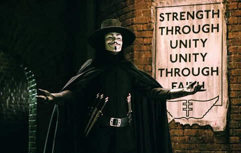 Framed V for Vendetta Sign Horizontal Print