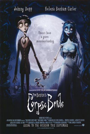 Framed Tim Burton's Corpse Bride Johnny Depp Helena Bonham Carter Print
