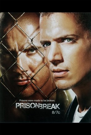 Framed Prison Break (TV) Michael &amp; Lincoln Faded Print