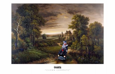 Framed Clown Commute Print