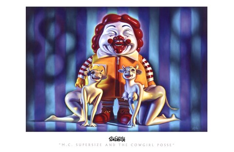 Framed M. C. Supersize and the Cowgirl Posse Print