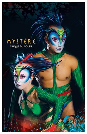 Framed Cirque du Soleil - Mystere, c.1993 (green lizards) Print