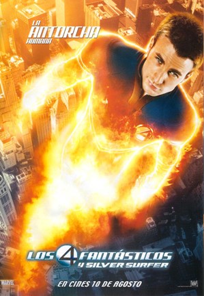 Framed Fantastic Four: Rise of the Silver Surfer - Human Torch Print