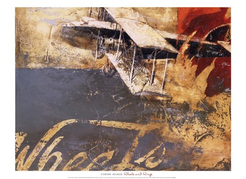 Framed Wheels and Wings Print