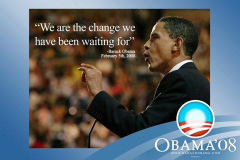 Framed Barack Obama - (We Are The Change) Campaign Poster Print