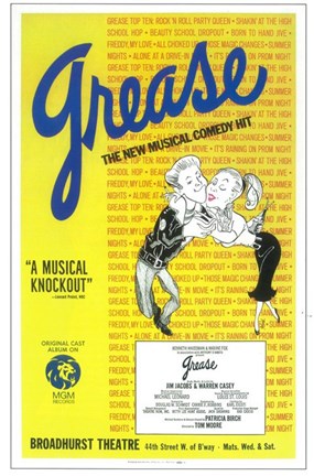 Framed Grease (Broadway) New Musical Comedy Print