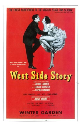 Framed West Side Story (Broadway) red cover Print
