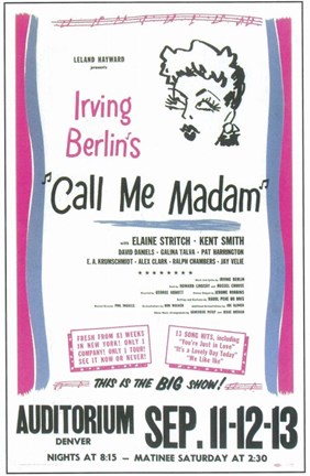 Framed Call Me Madam (Broadway) Print