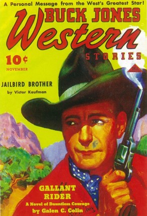 Framed Buck Jones Western (Pulp) Print