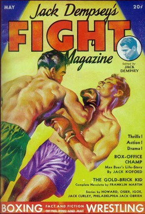 Framed Jack Dempsey&#39;s Fight Magazine (Pulp) Print