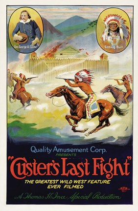 Framed Custer&#39;s Last Raid Indians Print