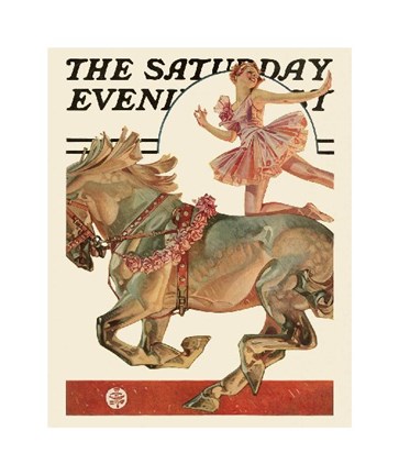 Framed Circus Bareback Rider, 1932 Print