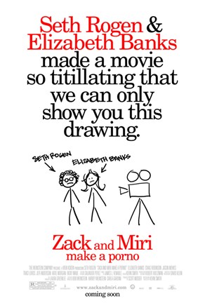 Framed Zack and Miri Make A Porno - stick figures Print