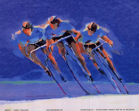 Framed Cyclists Print