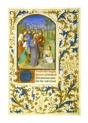 Framed Raising of Lazarus : Book of Hours (Detail) Print