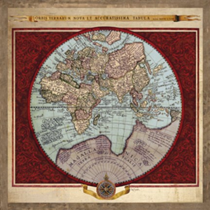 Framed Eastern Hemisphere Print