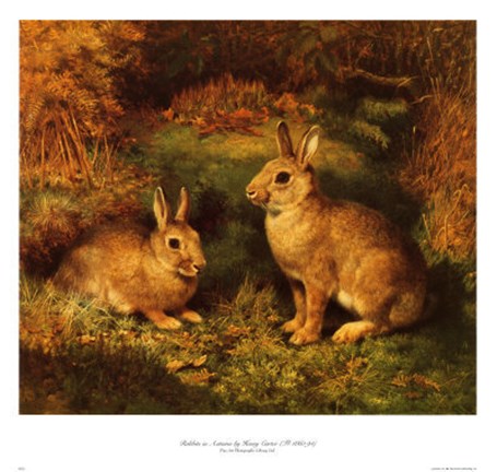 Framed Rabbits In Autumn Print