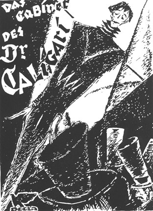 Framed Cabinet of Dr. Caligari - black and white Print