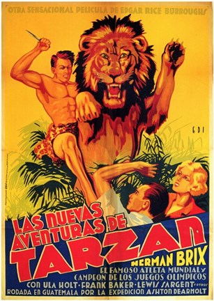 Framed New Adventures of Tarzan, c.1935 (Spanish) - style A Print
