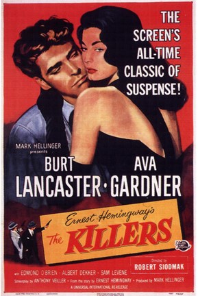 Framed Killers Burt Lancaster &amp; Ava Gardner Print
