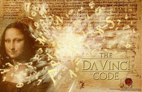 Framed Da Vinci Code Mona Lisa Text Print