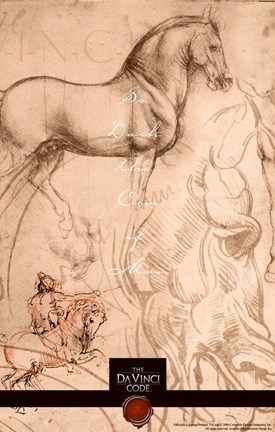 Framed Da Vinci Code Horse Sketch Print