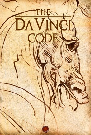 Framed Da Vinci Code Horse Sketch Close Up Print