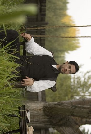 Framed Assassination of Jesse James by the Coward Robert Ford - sitting in grass Print