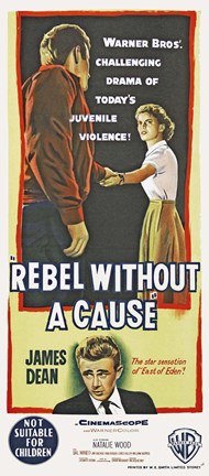 Framed Rebel Without a Cause Vertical Teenage Violence Print