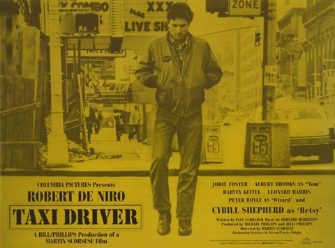 Framed Taxi Driver Yellow Horizontal Print