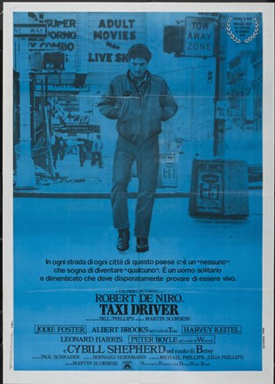 Framed Taxi Driver Dark Blue Print