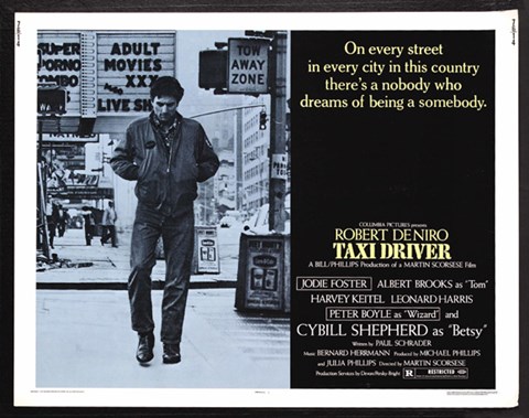 Framed Taxi Driver Light Blue Horizontal Print