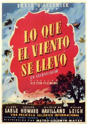 Framed Lo Que El Viento Se LLevo Print