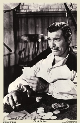 Framed Gone With The Wind Clark Gable Black &amp; White Print