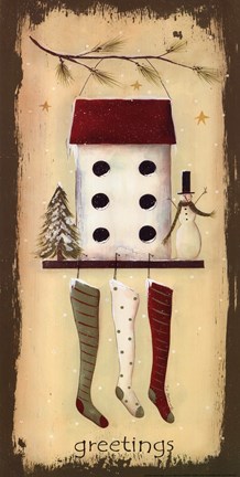 Framed Snowy Greetings Print