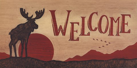 Framed Moose Welcome Print