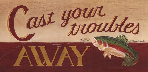Framed Cast Your Troubles Away Print
