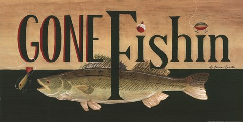 Framed Gone Fishin' Print