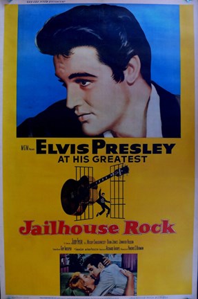 Framed Jailhouse Rock Yellow Elvis Presley Print