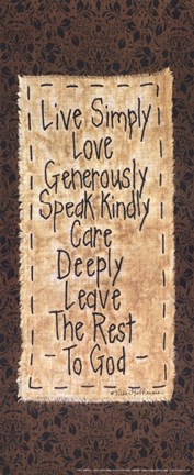 Framed Live Simply Print