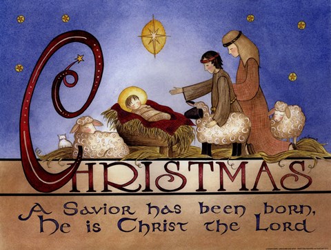 Framed Savior is Born Print