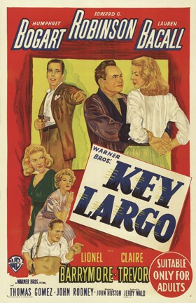 Framed Key Largo Bogart Robinson Bacall Print