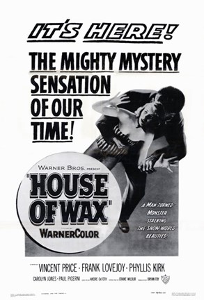 Framed House of Wax Black and White Print